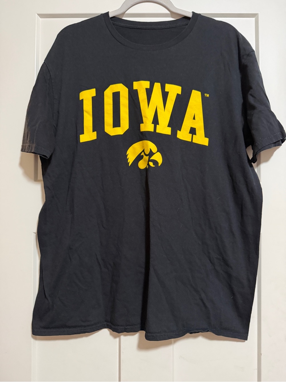 Source Unknown Black T-Shirt with Yellow IOWA Logo